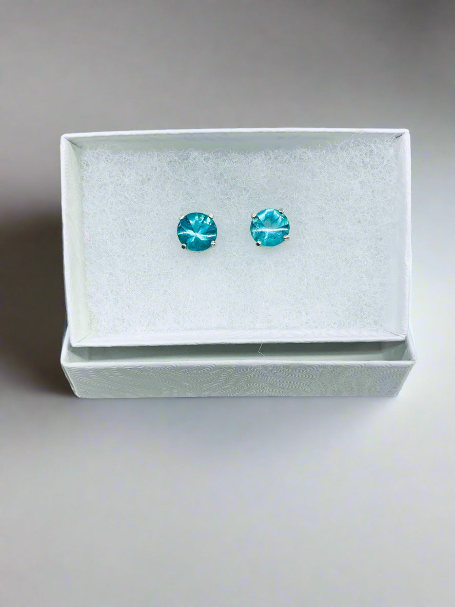 Apatite Stud Earrings in Sterling Silver